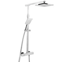 Bristan Quadrato Exposed Fixed Head Chrome Bar Shower With Diverter And Kit