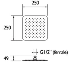 Bristan Square Stainless Steel Slimline Fixed Chrome Shower Head 25 Bristan Square Stainless Steel Slimline Fixed Chrome Shower Head -Shower Room M 2020 3 5 9 36 20 879