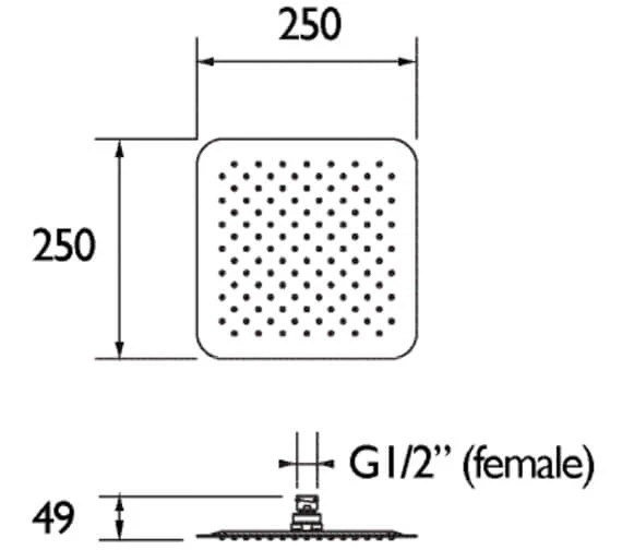 Bristan Square Stainless Steel Slimline Fixed Chrome Shower Head 9 Bristan Square Stainless Steel Slimline Fixed Chrome Shower Head - Image 7