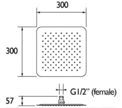 Bristan Square Stainless Steel Slimline Fixed Chrome Shower Head 29 Bristan Square Stainless Steel Slimline Fixed Chrome Shower Head -Shower Room M 2020 3 5 9 39 4 303