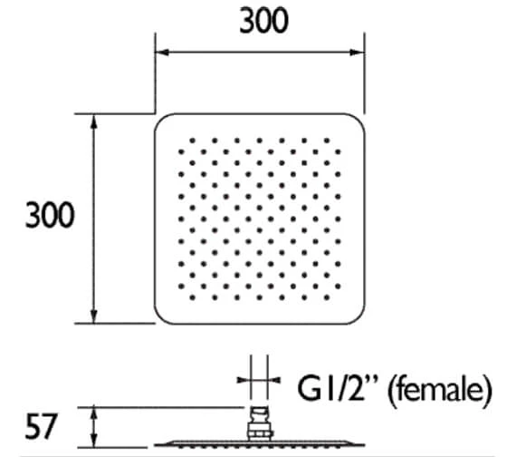 Bristan Square Stainless Steel Slimline Fixed Chrome Shower Head 13 Bristan Square Stainless Steel Slimline Fixed Chrome Shower Head - Image 11