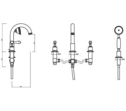 Crosswater Belgravia 4 Hole Chrome Bath Shower Mixer Tap With Kit -Shower Room M 2020 4 1 10 10 54 624