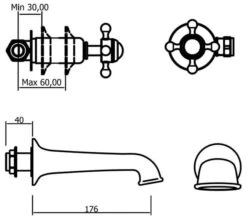 Crosswater Belgravia Wall Mounted Chrome Bath Spout And Wall Stop Taps -Shower Room M 2020 4 1 7 45 37 447