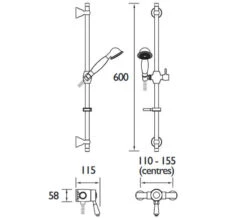 Bristan Colonial Thermostatic Chrome Shower Valve With Adjustable Riser Kit -Shower Room M 2020 4 2 11 30 30 752