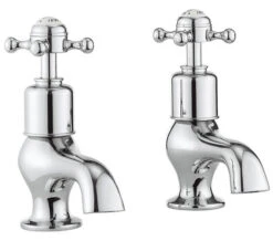 Crosswater Belgravia Deck Mounted Pair Of Chrome Bath Pillar Taps