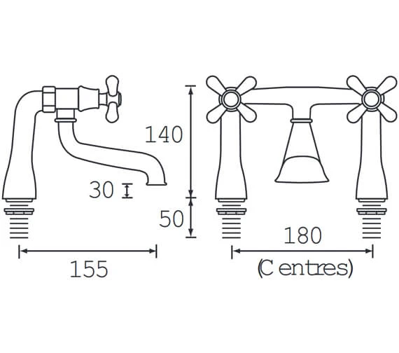 Bristan Colonial Bath Filler Tap 4 Bristan Colonial Bath Filler Tap - Image 2