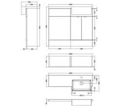 Hudson Reed Fusion Combination Furniture Pack - Vanity And WC Unit With Basin -Shower Room M700 2020 10 2 10 13 2 274