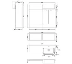 Hudson Reed Fusion Combination Furniture Pack - Vanity And WC Unit With Basin -Shower Room M700 2020 10 2 10 9 4 65