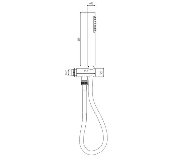 Aqua Round Shower Handset With Outlet Elbow And Parking Bracket 4 Aqua Round Shower Handset With Outlet Elbow And Parking Bracket - Image 2