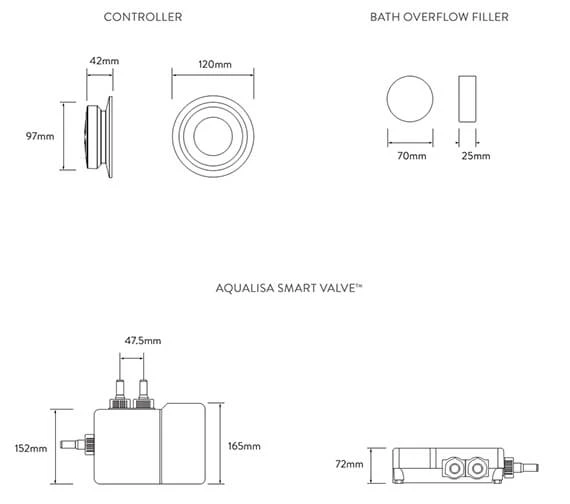 Aqualisa Quartz Classic Smart Digital Bath Filler With Overflow 4 Aqualisa Quartz Classic Smart Digital Bath Filler With Overflow - Image 2