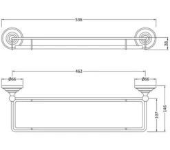 Hudson Reed Traditional Glass Shelf With Chrome Holder -Shower Room M700 2020 12 25 6 8 40 2