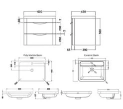 Nuie Parade 500mm High 2 Drawer Wall Hung Cabinet And Basin -Shower Room M700 2020 12 31 10 19 23 952