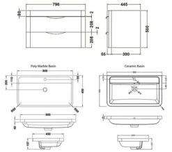 Nuie Parade 500mm High 2 Drawer Wall Hung Cabinet And Basin -Shower Room M700 2020 12 31 10 19 33 628