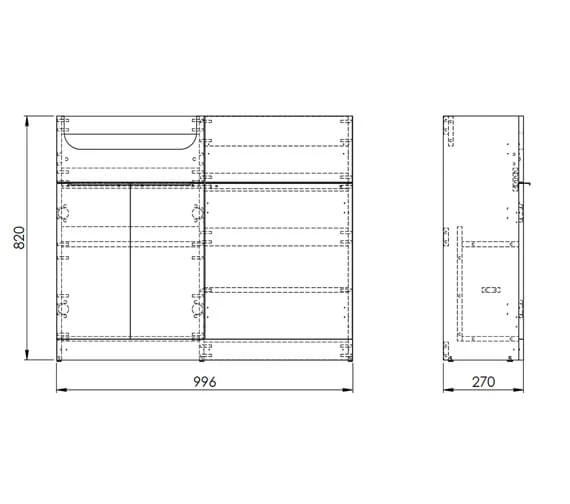 Royo Linea 1000 X 270mm Cabinet And WC Unit 4 Royo Linea 1000 X 270mm Cabinet And WC Unit - Image 2
