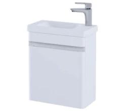 RAK Resort Wall Hung 450mm Wide Cloakroom Matt White Vanity Unit With Basin -Shower Room M700 2020 6 20 12 4 50 459