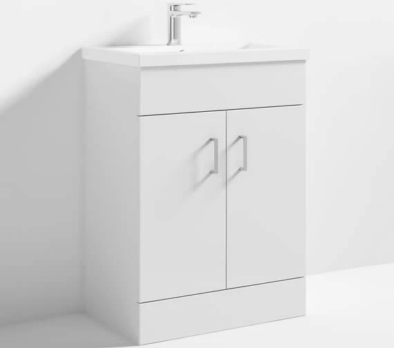 Nuie Eden 800mm High Floor Standing Gloss White Two Door Cabinet And Basin 10 Nuie Eden 800mm High Floor Standing Gloss White Two Door Cabinet And Basin - Image 8