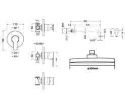 Nuie Arvan Chrome Manual Shower Valve -Shower Room M700 2021 11 12 8 13 14 340