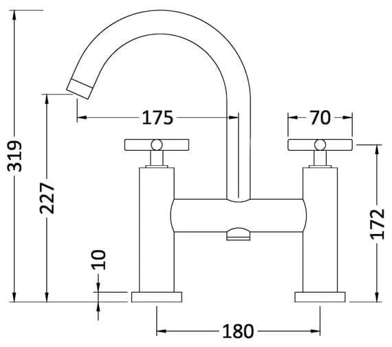 Hudson Reed Tec Bath Mixer Tap With Small Swivel Spout 7 Hudson Reed Tec Bath Mixer Tap With Small Swivel Spout - Image 5