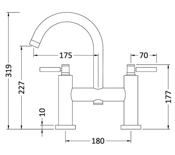 Hudson Reed Tec Bath Mixer Tap With Small Swivel Spout 5 Hudson Reed Tec Bath Mixer Tap With Small Swivel Spout - Image 3