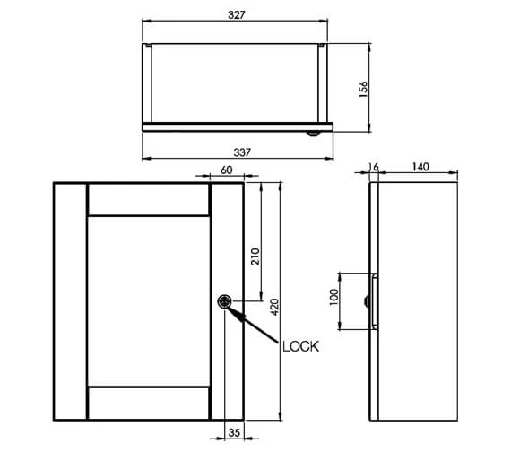 Roper Rhodes Medicab Lockable Single Door Wall Cabinet White 334mm - MED340 5 Roper Rhodes Medicab Lockable Single Door Wall Cabinet White 334mm - MED340 - Image 3