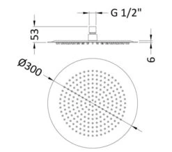Hudson Reed Round Fixed Shower Head Chrome -Shower Room M700 2021 2 6 7 22 18 885