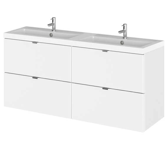 Hudson Reed Fusion 1200mm Wall Hung Full Depth 4 Drawer Vanity Unit And Basin 3 Hudson Reed Fusion 1200mm Wall Hung Full Depth 4 Drawer Vanity Unit And Basin