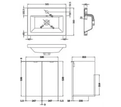 Hudson Reed Fusion Wall Hung Full Depth 2 Door Vanity Unit And Basin -Shower Room M700 2021 3 6 8 51 57 507