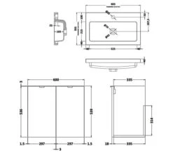 Hudson Reed Fusion Wall Hung Full Depth 2 Door Vanity Unit And Basin -Shower Room M700 2021 3 6 8 57 1 803