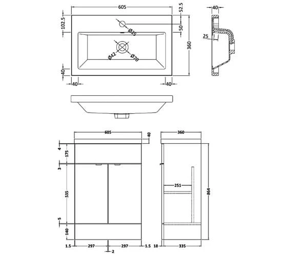 Hudson Reed Fusion Full Depth Floor-Standing Vanity Unit And Basin 8 Hudson Reed Fusion Full Depth Floor-Standing Vanity Unit And Basin - Image 6