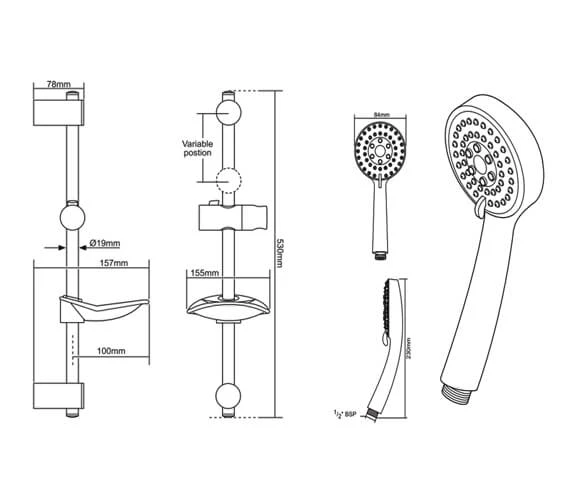 Triton Dene Lever Chrome Cool Touch Bar Mixer Shower 4 Triton Dene Lever Chrome Cool Touch Bar Mixer Shower - Image 2