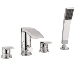 Crosswater Flow 4 Hole Deck Mounted Chrome Bath Shower Mixer Tap Set With Kit -Shower Room M700 2021 5 24 11 11 45 605