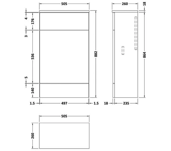 Hudson Reed Fusion Slimline WC Unit And Worktop 5 Hudson Reed Fusion Slimline WC Unit And Worktop - Image 3