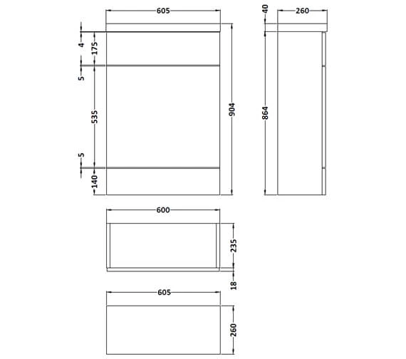 Hudson Reed Fusion Slimline WC Unit And Worktop 8 Hudson Reed Fusion Slimline WC Unit And Worktop - Image 6