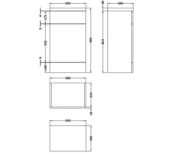 Hudson Reed Fusion 355mm Full Depth WC Unit And Worktop 6 Hudson Reed Fusion 355mm Full Depth WC Unit And Worktop - Image 4