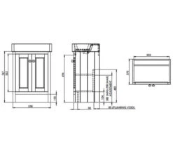 Roper Rhodes Hampton 530 X 370mm 2 Door Countertop Unit -Shower Room M700 2021 6 3 10 5 54 272