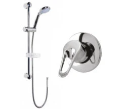 Nuie Round Chrome Manual Valve With Slide Rail Kit Or Shower Head And Arm