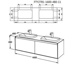 IMEX Arco 1600mm Twin Single Drawer Cabinet 10 IMEX Arco 1600mm Twin Single Drawer Cabinet -Shower Room M700 2021 7 28 13 42 0 129