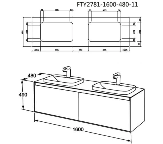 IMEX Arco 1600mm Twin Single Drawer Cabinet 5 IMEX Arco 1600mm Twin Single Drawer Cabinet - Image 3
