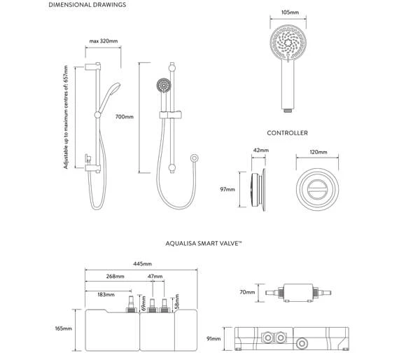 Aqualisa Quartz Classic Smart Concealed Shower With Slide Rail Kit 5 Aqualisa Quartz Classic Smart Concealed Shower With Slide Rail Kit - Image 3