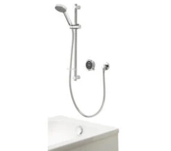 Aqualisa Quartz Touch Slide Rail Kit With Digital Concealed Valve And Bath Filler