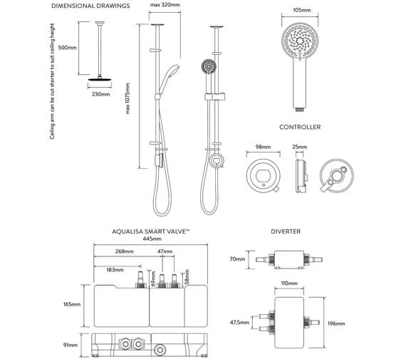 Aqualisa Quartz Touch Exposed Smart Digital Valve With Shower Kit 5 Aqualisa Quartz Touch Exposed Smart Digital Valve With Shower Kit - Image 3