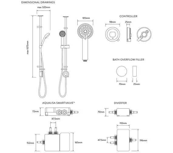 Aqualisa Quartz Touch Digital Shower Set With Bath Filler 4 Aqualisa Quartz Touch Digital Shower Set With Bath Filler - Image 2