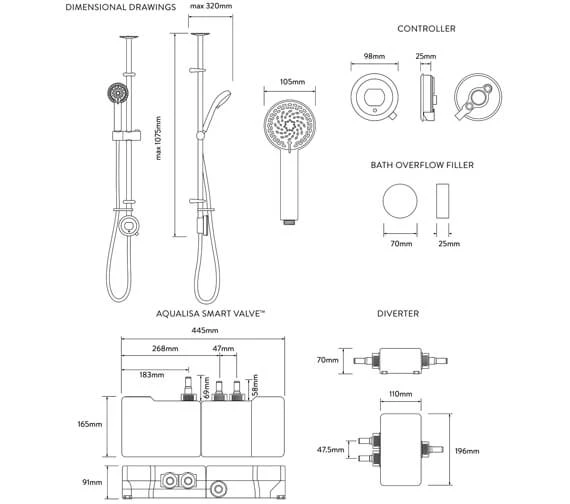 Aqualisa Quartz Touch Digital Shower Set With Bath Filler 5 Aqualisa Quartz Touch Digital Shower Set With Bath Filler - Image 3