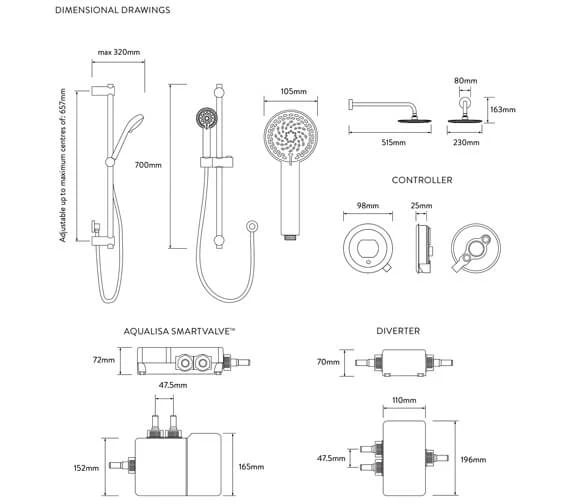 Aqualisa Quartz Touch Concealed Smart Digital Shower Valve With Kit 4 Aqualisa Quartz Touch Concealed Smart Digital Shower Valve With Kit - Image 2