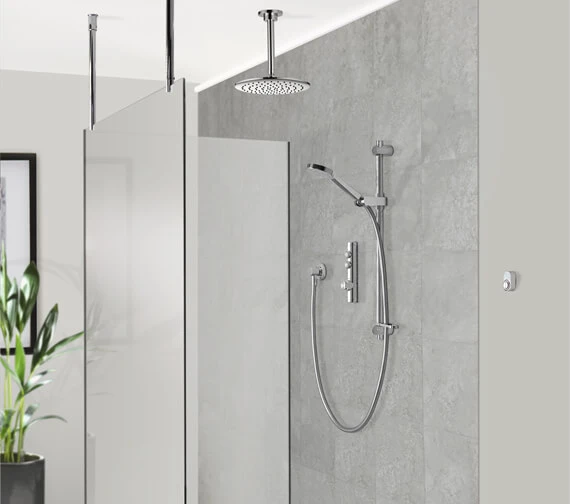 Aqualisa ISystem Smart Concealed Digital Shower Kit With Ceiling Shower Head 3 Aqualisa ISystem Smart Concealed Digital Shower Kit With Ceiling Shower Head