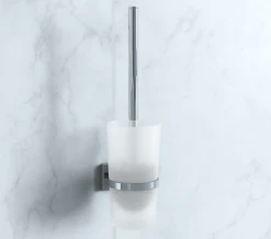 Smedbo House Toilet Brush With Frosted Glass Container