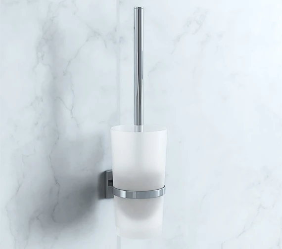 Smedbo House Toilet Brush With Frosted Glass Container 3 Smedbo House Toilet Brush With Frosted Glass Container