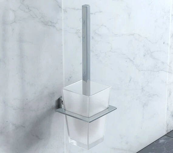 Vado Level Wall Mounted Chrome Toilet Cleaning Set 3 Vado Level Wall Mounted Chrome Toilet Cleaning Set