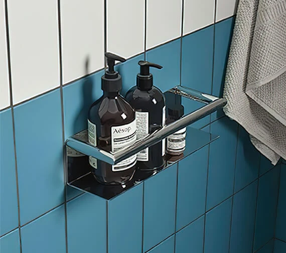 Roper Rhodes Idol Chrome Shower Shelf With Rail 3 Roper Rhodes Idol Chrome Shower Shelf With Rail