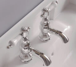 Heritage Glastonbury Bath Pillar Taps With Lever Handle